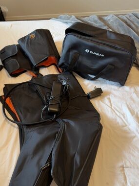 Black Compression Recovery Suit with Carry Bag